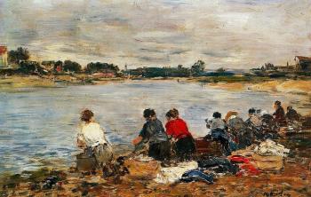 尤金 佈丹 Laundresses on the Bankes of the Touques 尤金 佈丹 Laundresses on the Bankes of the Touques